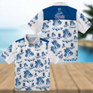 Kansas City Royals Island Print Hawaiian Shirt for Game Day Royal Blue Floral Print