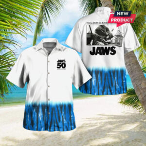 Jaws 50 Year Anniversary 3D Shark Hawaiian Shirt