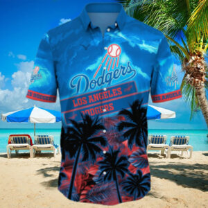 Custom Los Angeles Dodgers Tropical Canoe Hawaiian Shirt   MLB Summer Shirt for Dodgers Fans