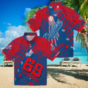 Personalized Dodgers Hawaiian Shirt Blue Aloha Floral MLB Apparel for Men & Women