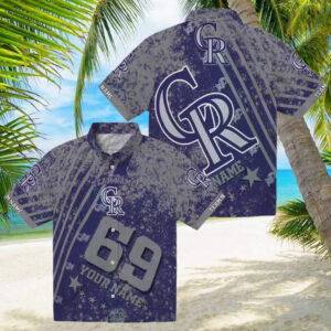 Custom Team Colorado Rockies Tropical Hawaiian Shirt Blue Star Stripes MLB Aloha Shirt for Summer & Beach