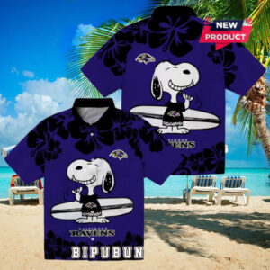 Baltimore Ravens Snoopy Surf Limited Hawaiian Shirt