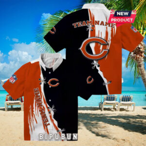 Custom Chicago Bears Edgy Streaks Hawaiian Shirt