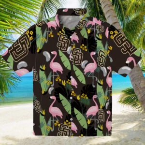 Men’s San Diego Padres Tropical Shirt Brown Flamingo Summer Apparel