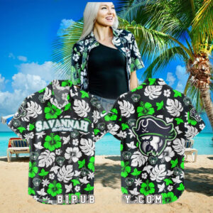 Savannah Ghost Parrots Palm Tree Hawaiian Shirt