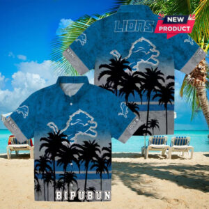 Custom Detroit Lions Sunset Style Hawaiian Shirt