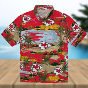 Kansas City Chiefs Palm Horizon Red Hawaiian Shirt