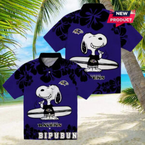 Baltimore Ravens Snoopy Surf Limited Hawaiian Shirt