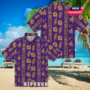 Framed Floral Minnesota Vikings Purple Hawaiian Shirt