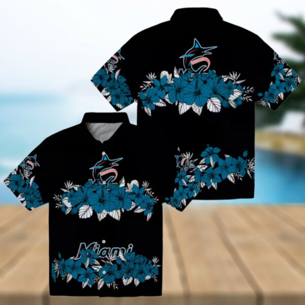 official miami marlins hibiscus hawaiian shirt perfect mlb summer beach shirt for fans 2