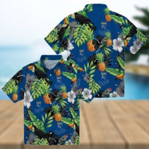 Kansas City Royals Baseball Hawaiian Shirt Stylish Black Green Corn Design