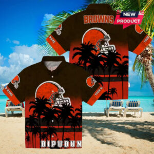 Cleveland Browns Sunset Pattern Hawaiian Shirt