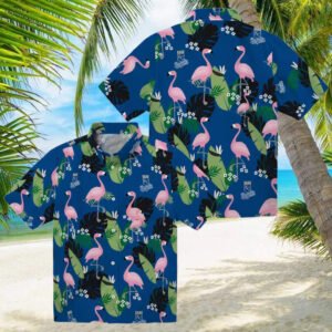 Unique Kansas City Royals Tropical Royal Blue Hawaiian Shirt Flamingo Leaf Motif Print