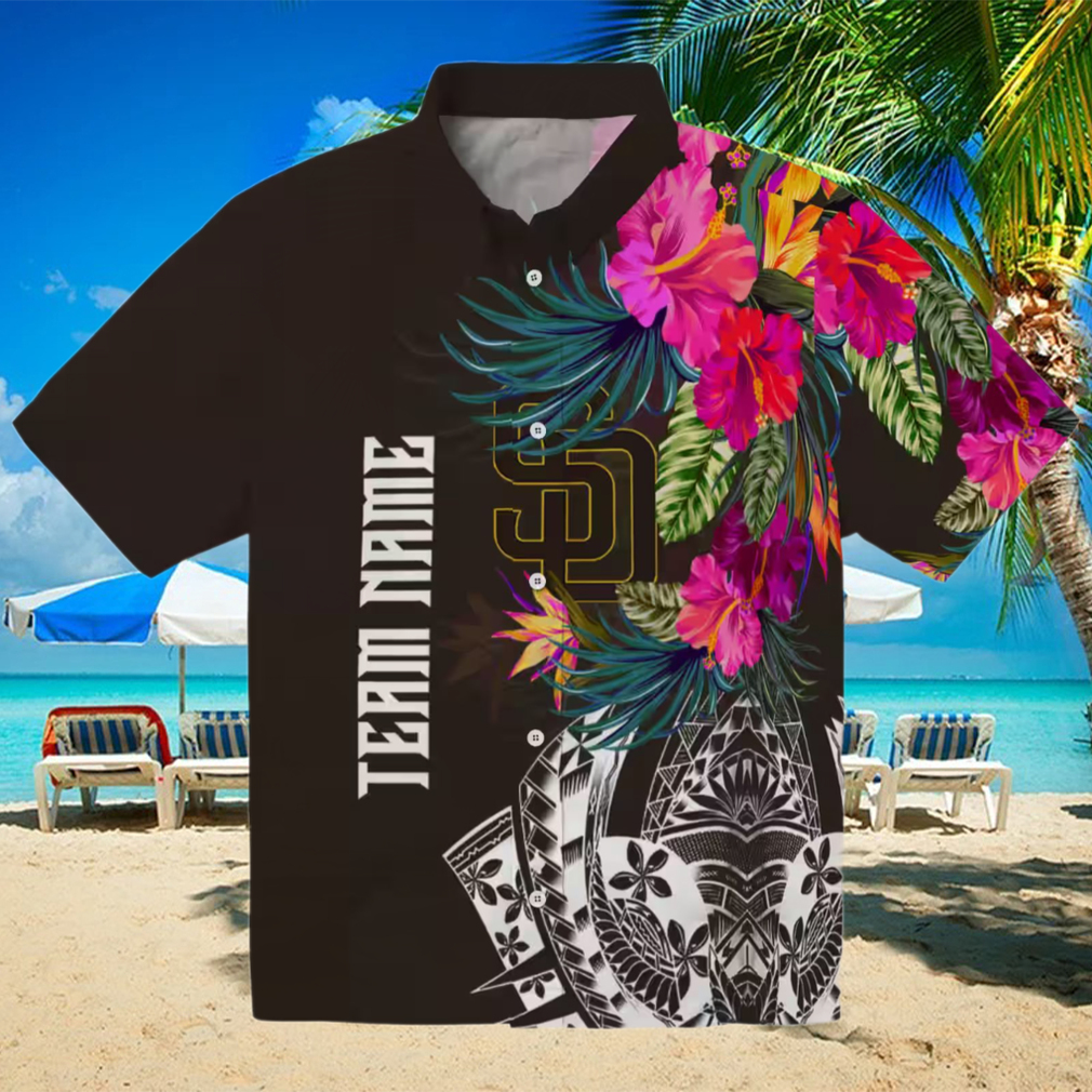 san diego padres button down brown hawaiian shirt floral polynesian design for baseball fans 0 san diego padres button down brown hawaiian shirt floral polynesian design for baseball fans 0
