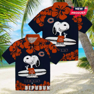 Chicago Bears Snoopy Surf Hawaiian Shirt