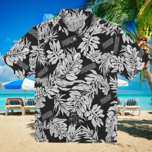 San Diego Padres Black Hawaiian Shirt with Monstera Leaf Pattern Perfect for Summer Vacations