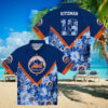 trendy new york mets floral blue hawaiian shirt custom mlb team shirt for fans 2