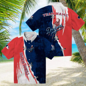 Blue White Dodgers Hawaiian Shirt Stylish MLB Tropical Shirt for Game Day Fans