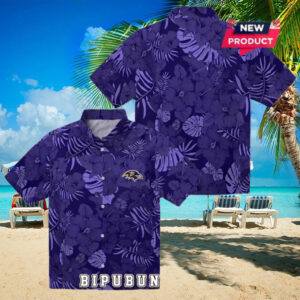 Baltimore Ravens Purple Jungle Vibes Hawaiian Shirt