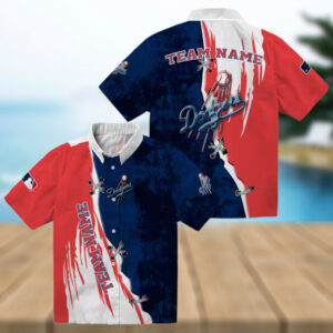 Blue White Dodgers Hawaiian Shirt Stylish MLB Tropical Shirt for Game Day Fans