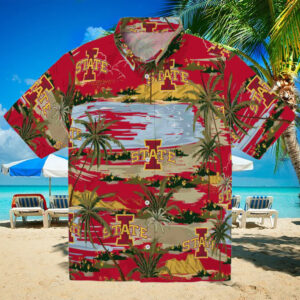 Iowa State Cyclones Palm Horizon Red Hawaiian Shirt