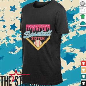 Baseball sister ice cream drip shirt