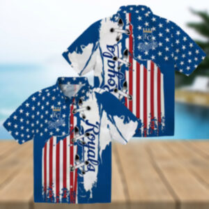 Kansas City Royals Stitched Flag Hawaiian Shirt Royal Blue Theme Design