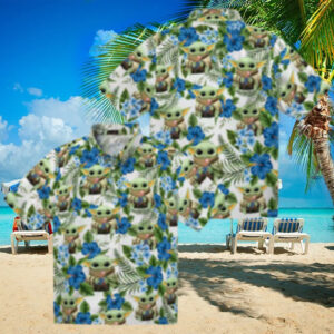Yoda Green Dodgers Aloha Hawaiian Shirt   Official Tropical MLB Fan Apparel