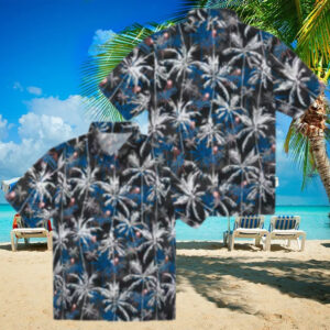 MLB Dodgers Palm Print Hawaiian Shirt Summer Beachwear for Baseball Fans