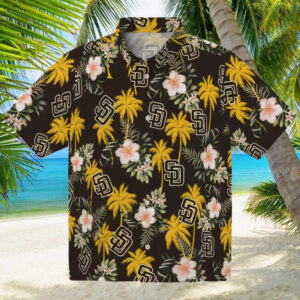 Official San Diego Padres Palm Tree Hawaiian Shirt Brown MLB Summer Shirt for Fans