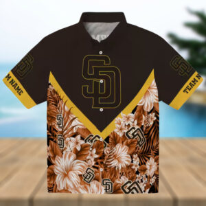 San Diego Padres Fan Hawaiian Shirt Brown Chevron Summer Beach Wear