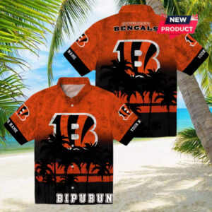 Custom Cincinnati Bengals Sunset Pattern Hawaiian Shirt