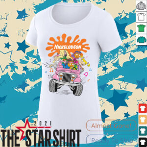 Nickelodeon Girls Jeep Ride Fun 90s Cartoon Vibes T Shirt