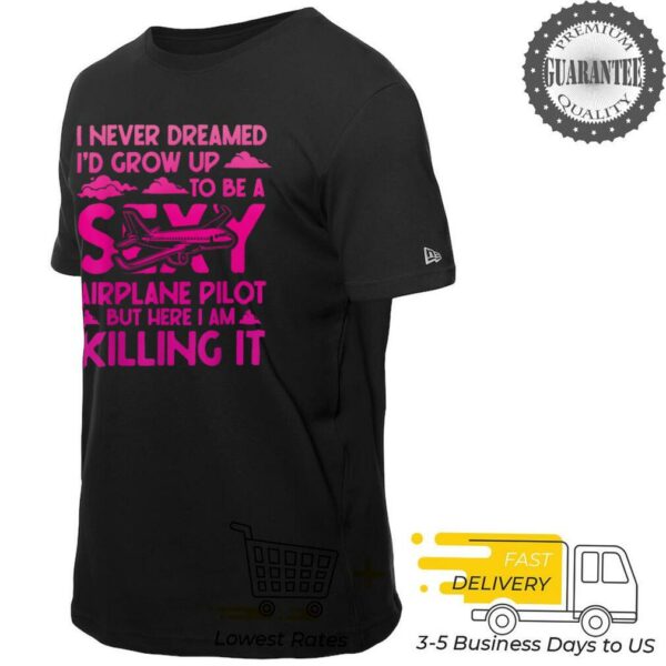 Funny Woman Pilot Airplane T Shirt