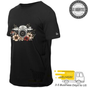 Funny Photography Snapshot DSLR Boho Flowers Camera Lovers T Shirt