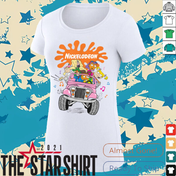 Nickelodeon Girls Jeep Ride Fun 90s Cartoon Vibes T Shirt