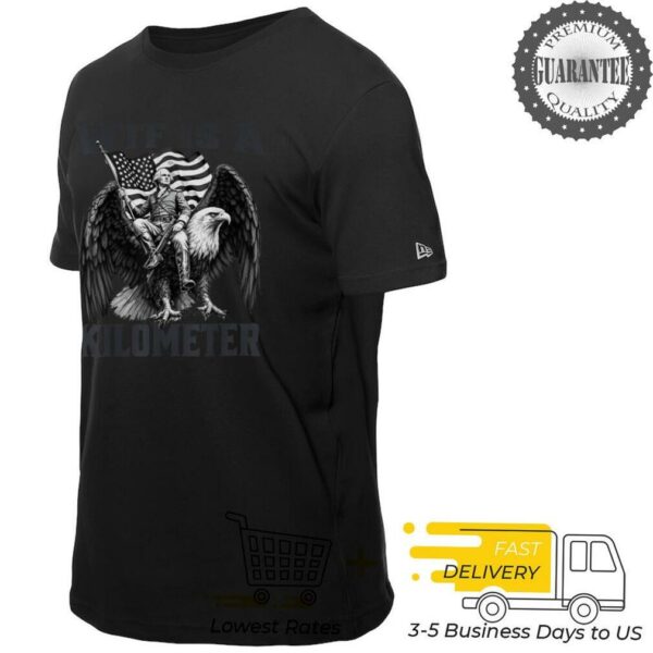 USA Flag 4th of July WTF is a Kilometer Graphic T Shirt