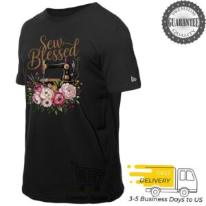 Sew Blessed Vintage Sewing Machine Floral Quilting T Shirt