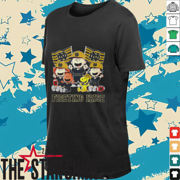 2025 Snoopy Charlie Brown And Friends Notre Dame Fighting Irish Flags Shirt