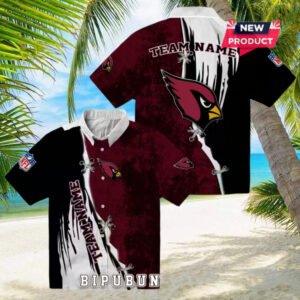 Arizona Cardinals Custom Edgy Streaks Hawaiian Shirt