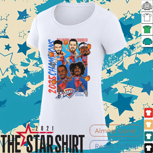 Big 5 Oklahoma City Thunder big head 2025 NBA Finals Champions cartoon shirt