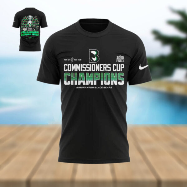 Binghamton Black Bears Commissioner’s Cup Finals 2025 Black T Shirt
