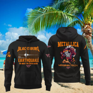 Breaking Virginia Tech Hokies Blacksburg Earthquake Hoodie Presents For Football...