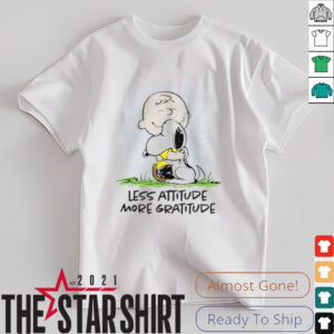 Charlie Brown Snoopy Less Attitude More Gratitude T Shirt