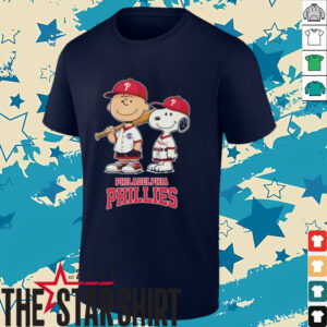 Charlie Brown and Snoopy playing baseball Philadelphia Phillies shirt