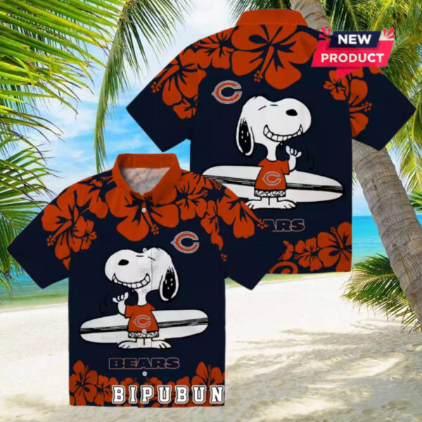 Chicago Bears Snoopy Surf Hawaiian Shirt