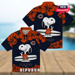 Chicago Bears Snoopy Surf Hawaiian Shirt2