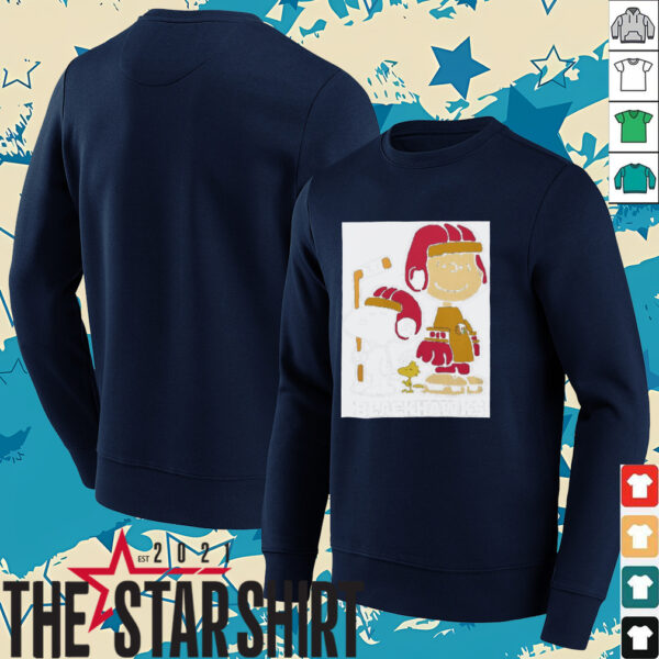 Chicago Blackhawks NHL Charlie Brown Snoopy And Woodstock Logo Shirt