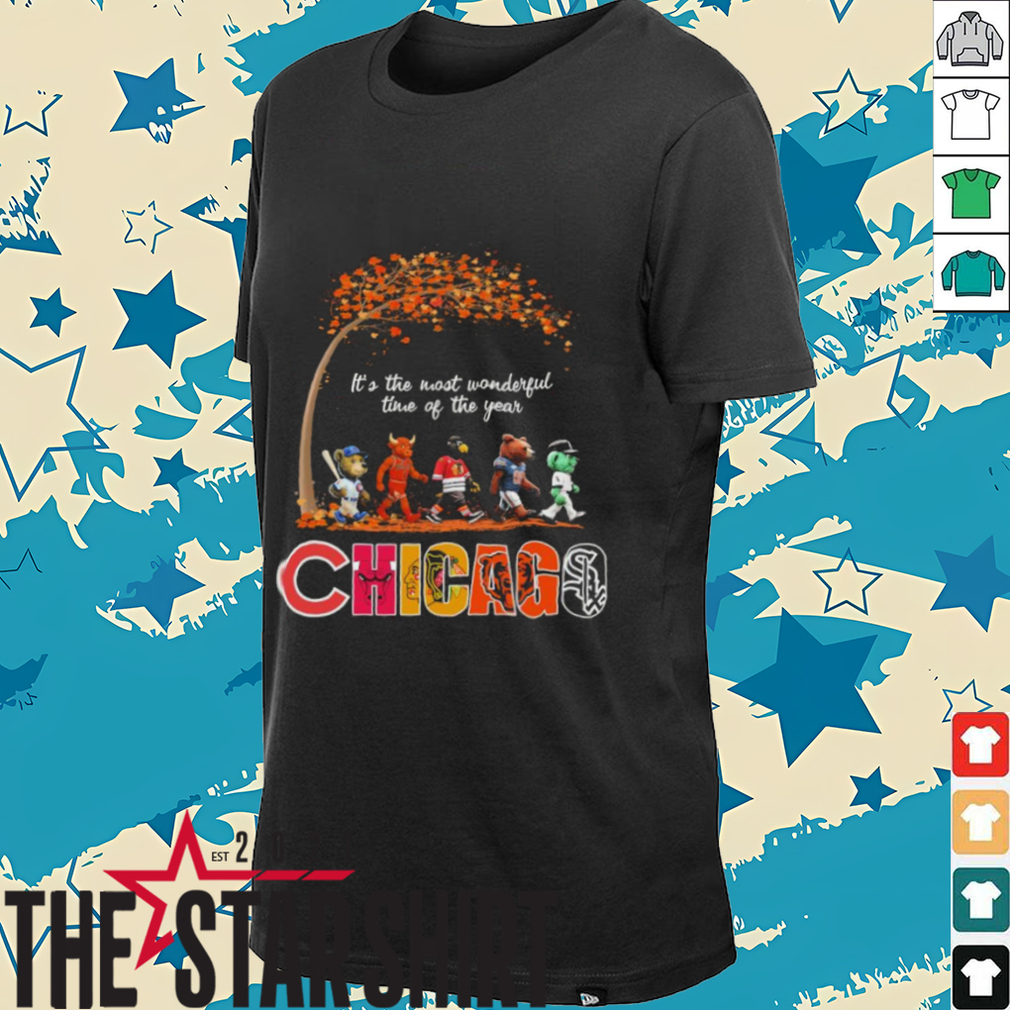 Close-up of the Chicago Sports Mascots Abbey Road shirt design