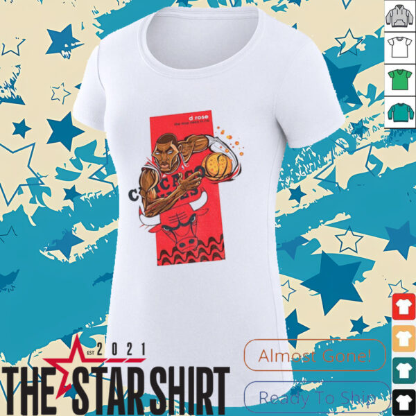Derrick Rose Chicago Bulls NBA Basketball cartoon the MVP rises in rio shirt